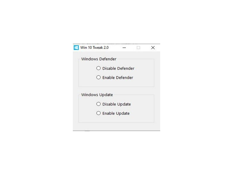 Win 10 Tweak 2.0 - Tắt mở Windows Update và Windows Defender của Win 10